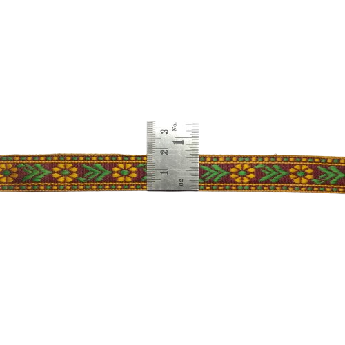 Kurlz 3/4 inch Best Multy Color Jaquard Lace for Bagalbandi, Dhoti, Patka, Little Krishna for Janmashtami Dress, Brijwasi Dress | Size: 35 yards