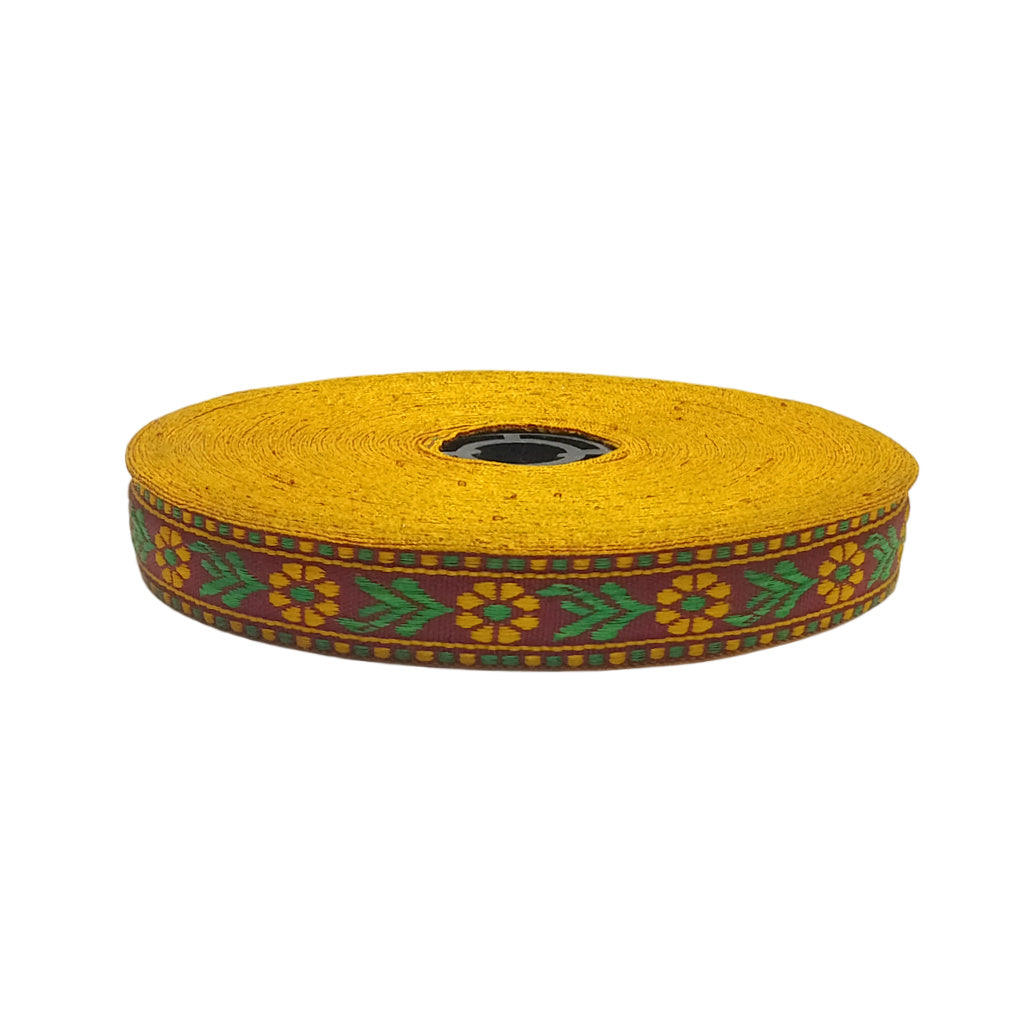 Kurlz 3/4 inch Best Multy Color Jaquard Lace for Bagalbandi, Dhoti, Patka, Little Krishna for Janmashtami Dress, Brijwasi Dress | Size: 35 yards