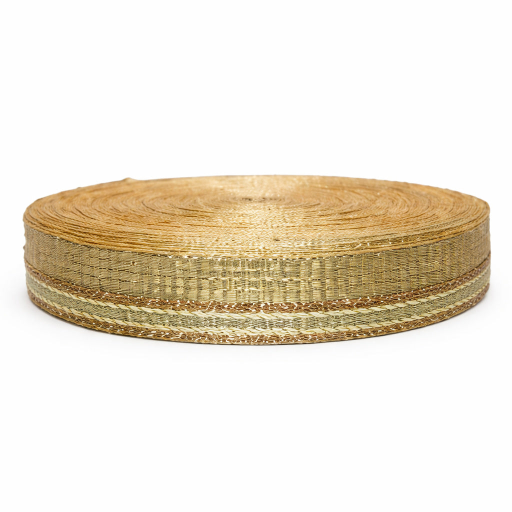 Designer metallic gold lace trim from Woven Lace and Border Surat