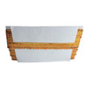 Decorative orange and gold ribbon on a white background