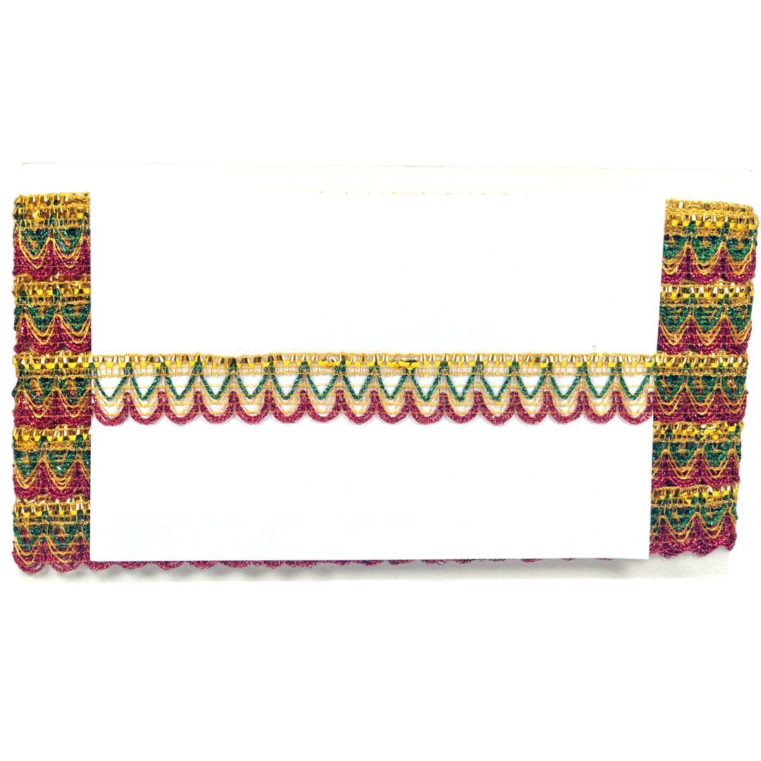 Decorative cornice with colorful pattern on a white background