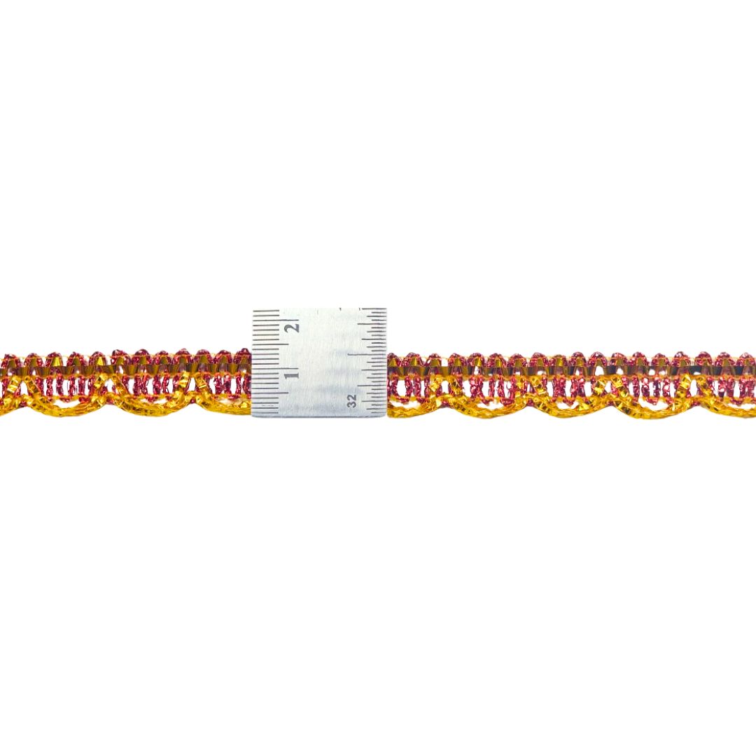 Decorative trim with a measuring tape for scale on a white background