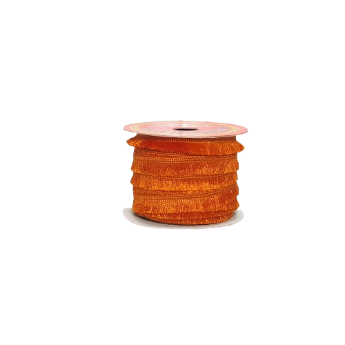 Orange Fringe Trim Tassel Lace border Saree Dress Only At Woven Lace & Border Reatilers and Manufactures In Surat