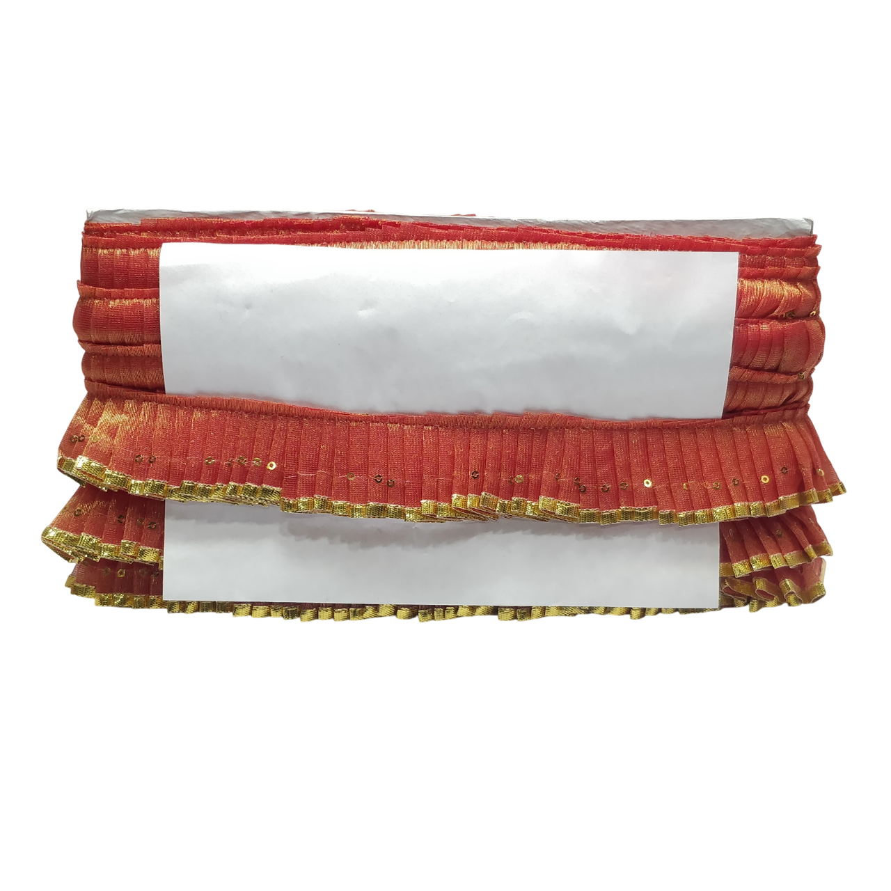 Orange Golden Gota Frill Lace For Poshak Decoration Only At Woven Lace & Border Reatilers and Manufactures In Surat
