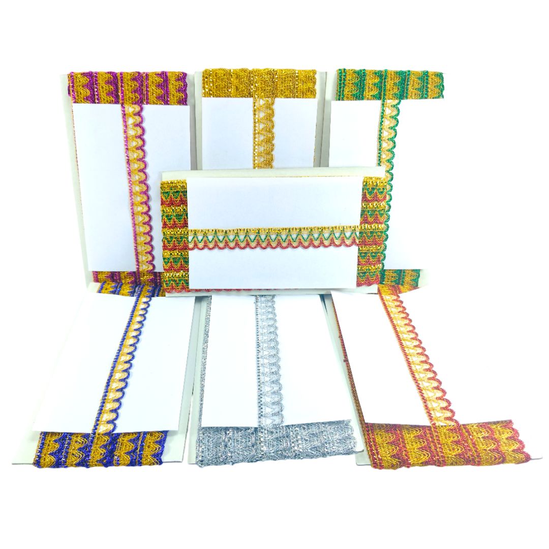 Colorful woven chair with a white seat on a white background