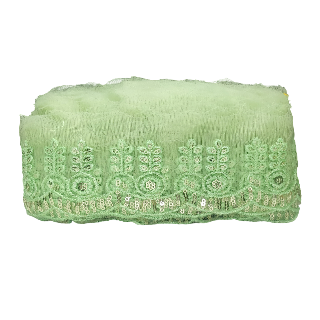 Parrot Embroidered Organza Lace For Dresses Decoration Only At Woven Lace & Border Reatilers and Manufactures In Surat