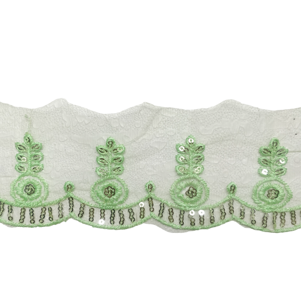 Parrot Embroidered Organza Lace For Dresses Decoration Only At Woven Lace & Border Reatilers and Manufactures In Surat