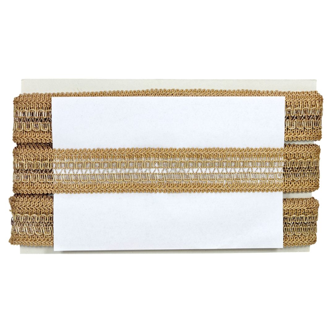 Two woven hairbands with white centers on a white background