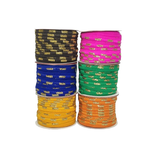 Kurlz 1/2 inch Designer Audi Ringed Piping for Lace Boutique Dresses, Bridal Dupatta, Blouses, DIY Crafts, Garment Edgings | Size: 20 yards