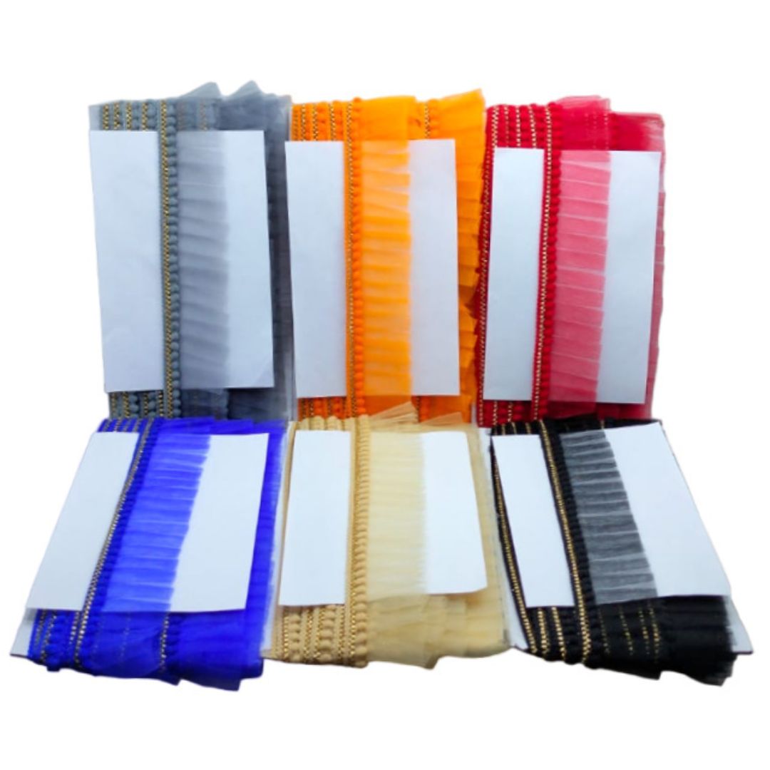Set of colorful ribbons in various colors on a white background