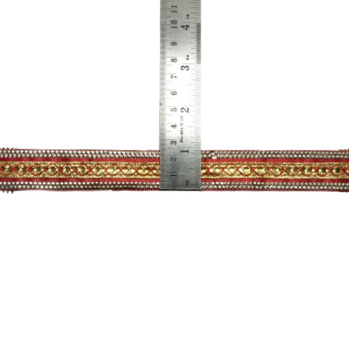 Red Gota Lace Border  for saree, lehenga and ethnic garment designing from woven lace & border Surat