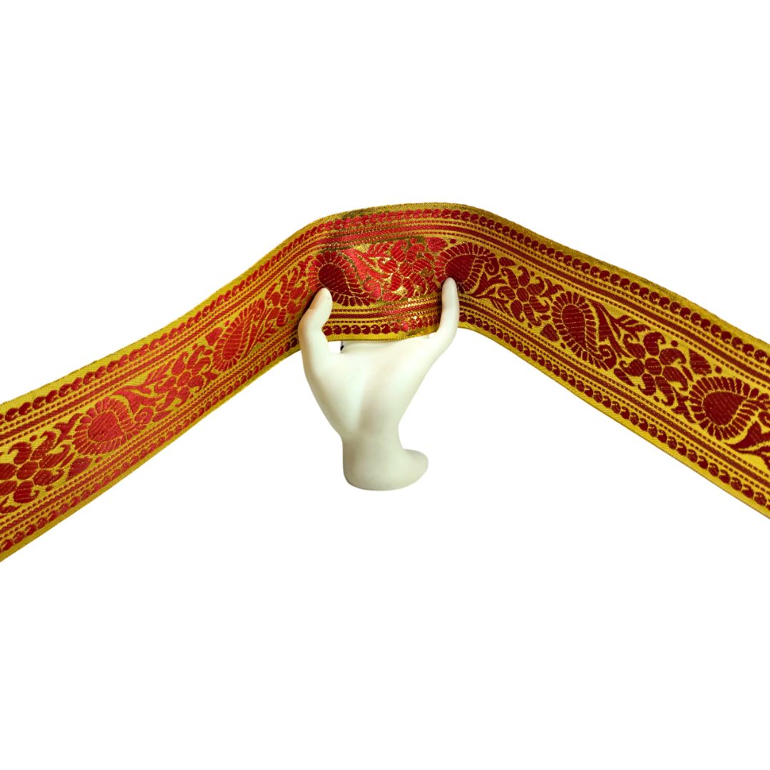 Red Zari Lace For Saree And Dress Decoration Only At Woven Lace & Border Reatilers and Manufactures In Surat