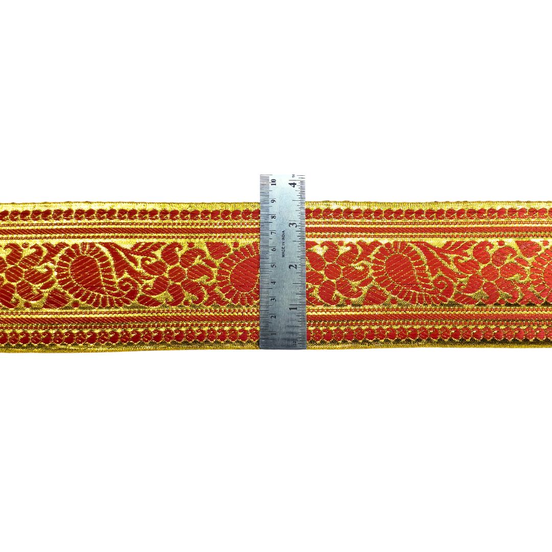 Red Zari Lace For Saree And Dress Decoration Only At Woven Lace & Border Reatilers and Manufactures In Surat