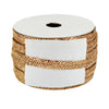 Roll of gold ribbon on a white background