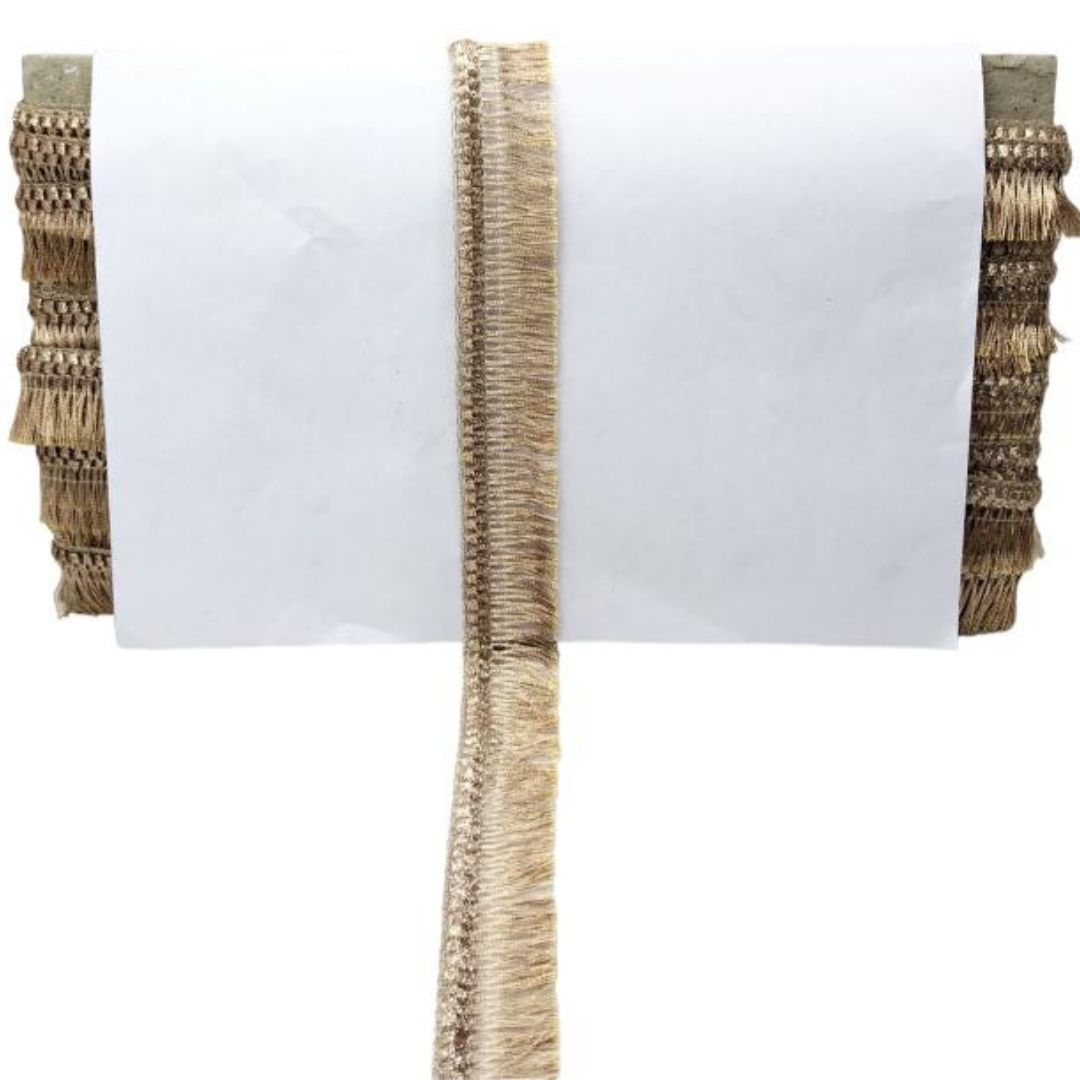 Decorative belt with braided design on a white background