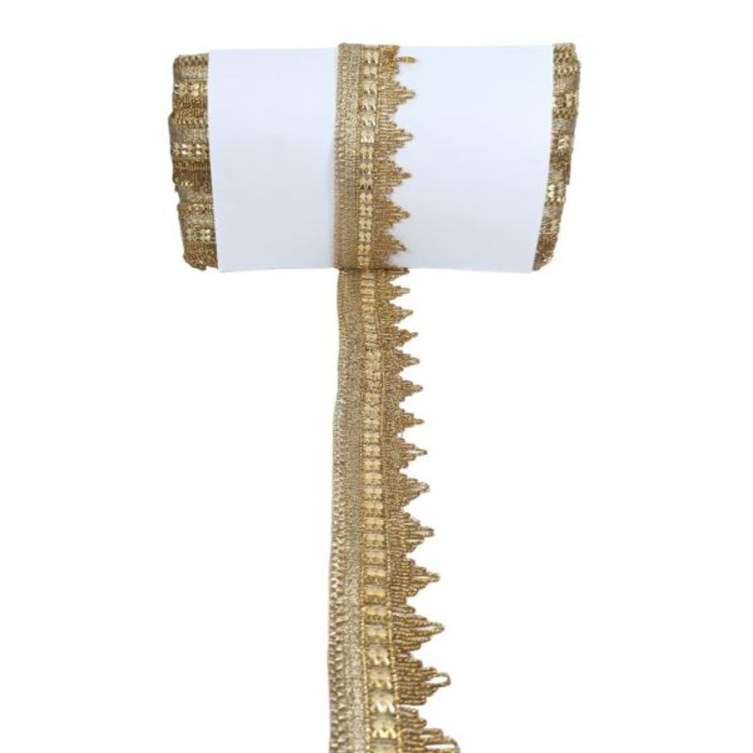 Gold decorative trim on a white background