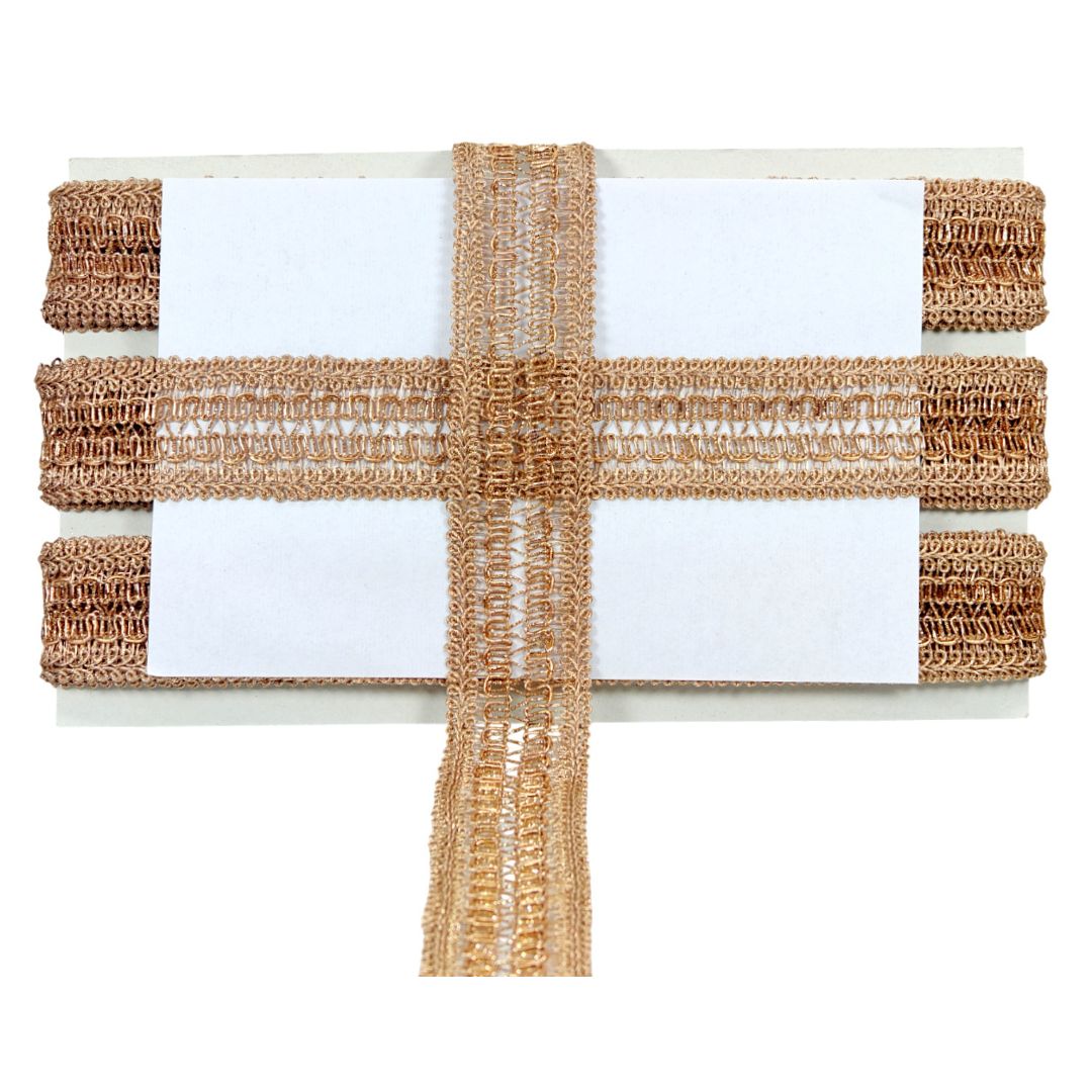 Rectangular white object with brown woven straps on a white background