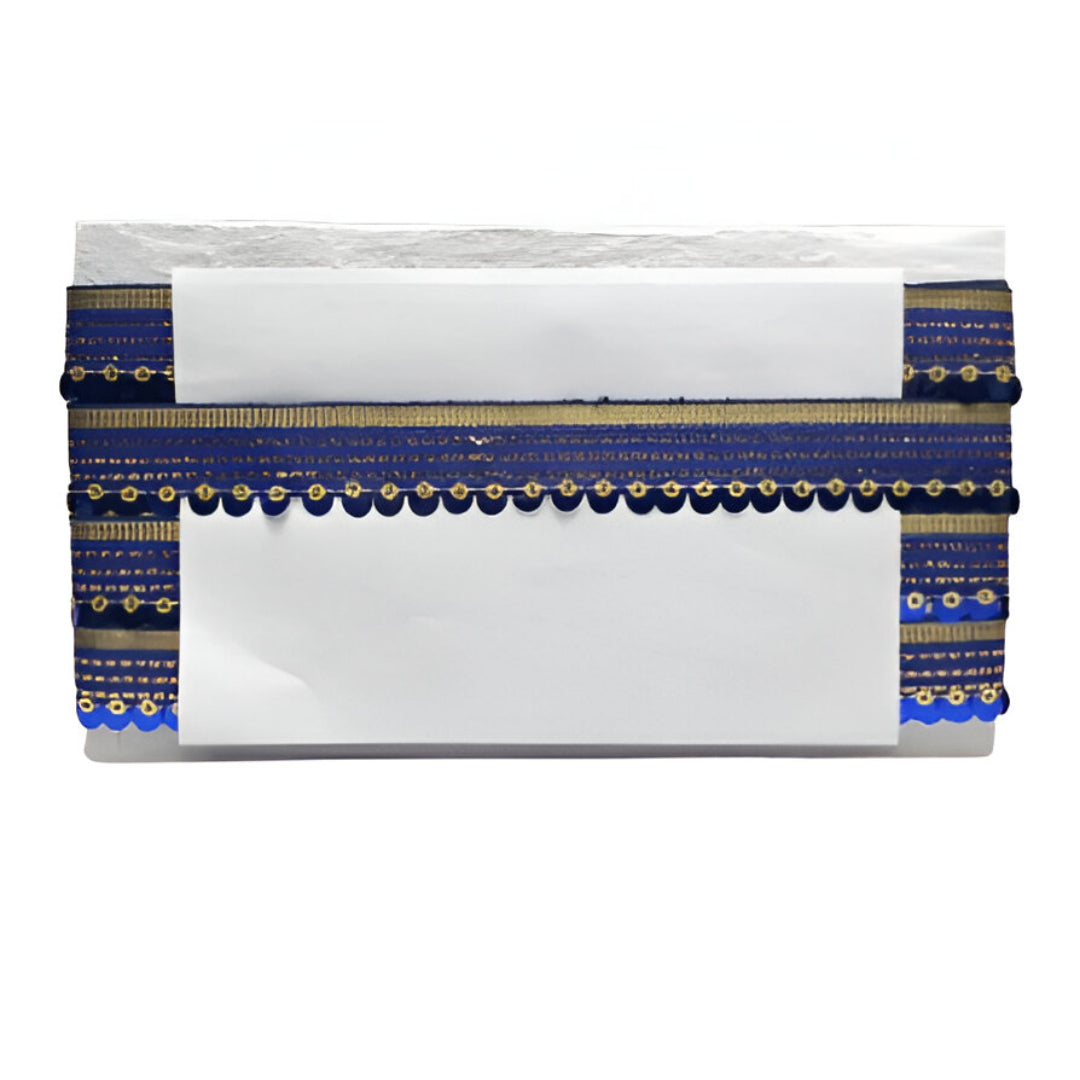 Kurlz 1 inch Fancy Double Sequins & Zari Lace For Laddo Gopal Poshak, Festival Costmes, Jhulas & Singhasan, Handicrafts, DIY Crafts | Size: 9 Yards