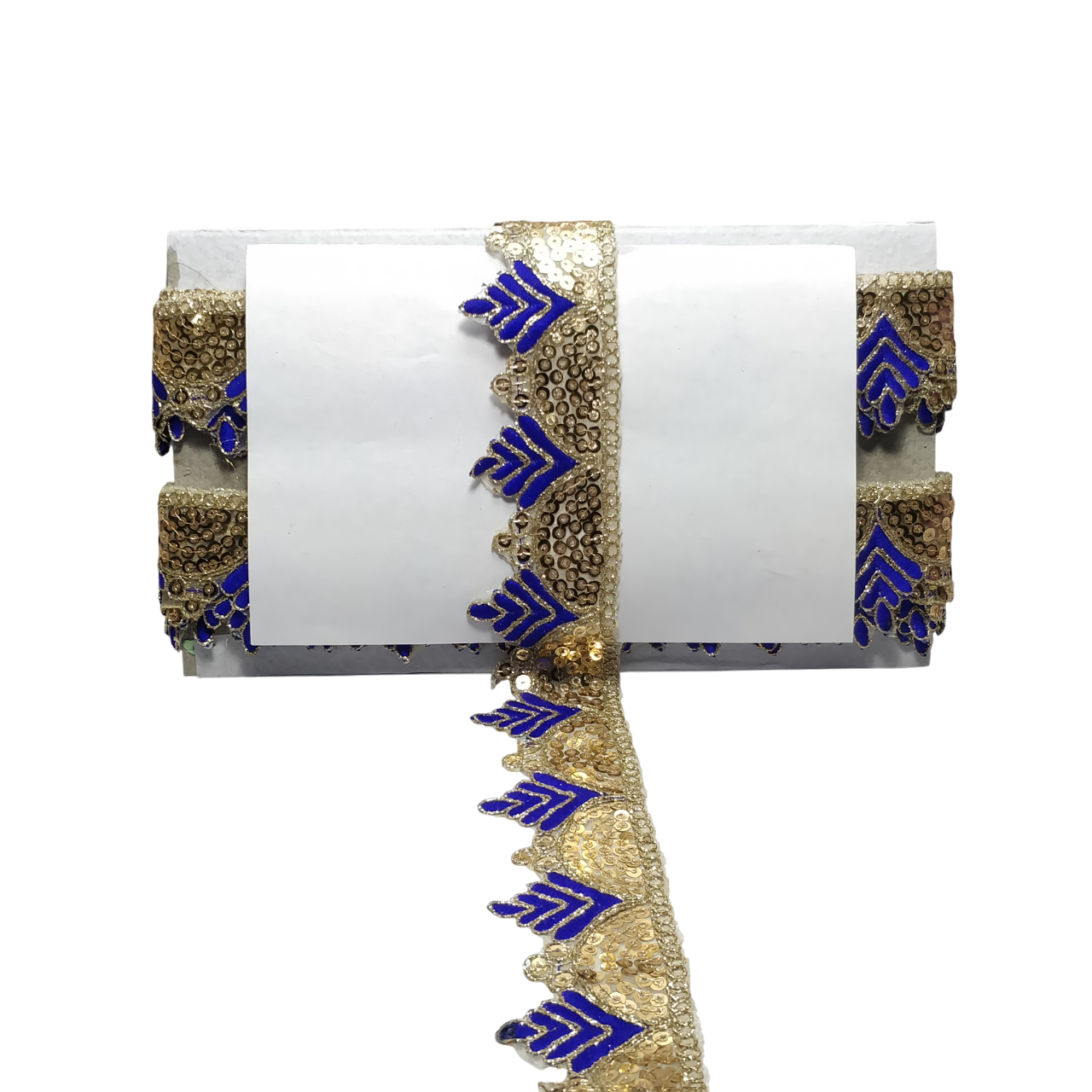Royal Blue Gota Patti Embroidery Trim Border For Craftwork Only At Woven Lace & Border Reatilers and Manufactures In Surat