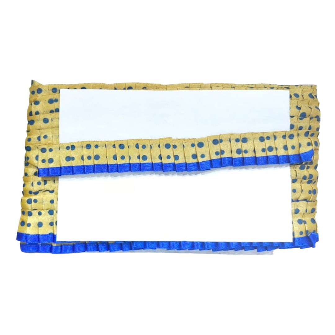 Kurlz Exclusive Polka Printed & Satin Ribbon with Chiku Color Satin Silk Frill For Laddo Gopal Poshak, Crafts, Sarees, Lehenga, Suits | Size: 9 Yards
