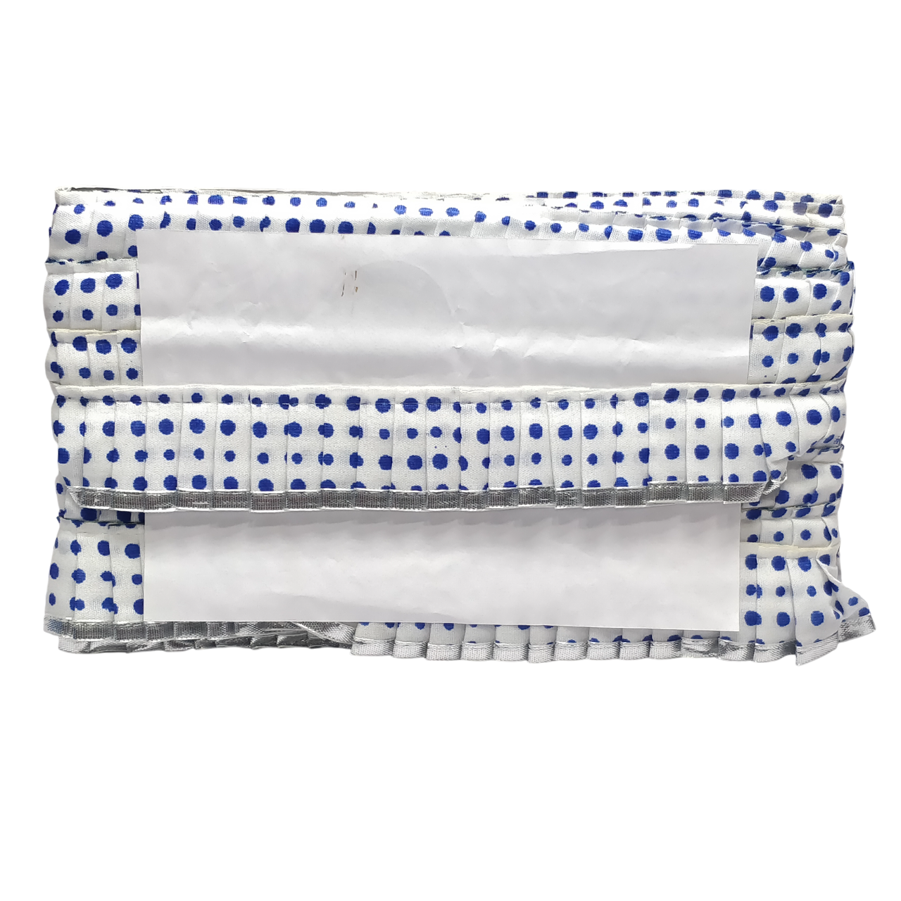 Royal Blue Silver Gota White Satin Silk Frill For Ladoo Gopal Poshak Only At Woven Lace & Border Reatilers and Manufactures In Surat