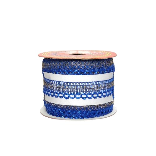 Royal Blue decorative fabric border Saree Dress Only At Woven Lace & Border Reatilers and Manufactures In Surat