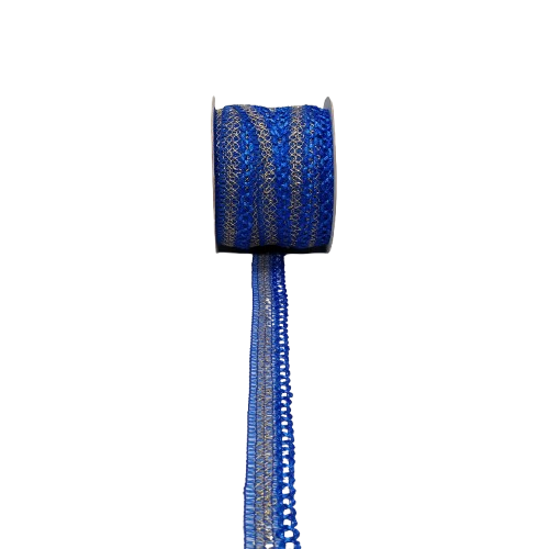 Royal Blue decorative fabric border Saree Dress Only At Woven Lace & Border Reatilers and Manufactures In Surat