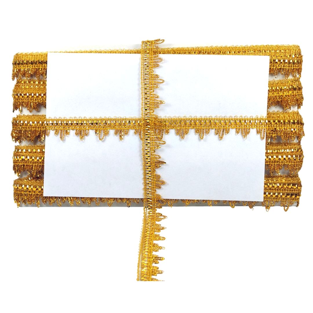 Gold decorative frames with white centers on a white background