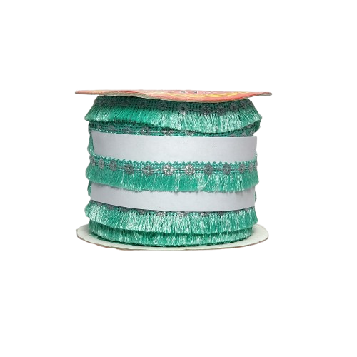 Sea Green Jhalar Lace For Fashion Accessories and Saree Dress Only At Woven Lace & Border Reatilers and Manufactures In Surat