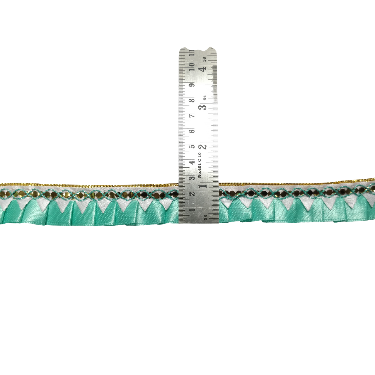 Sea Green Satin White Samosa Lace border Saree Dress Only At Woven Lace & Border Reatilers and Manufactures In Surat