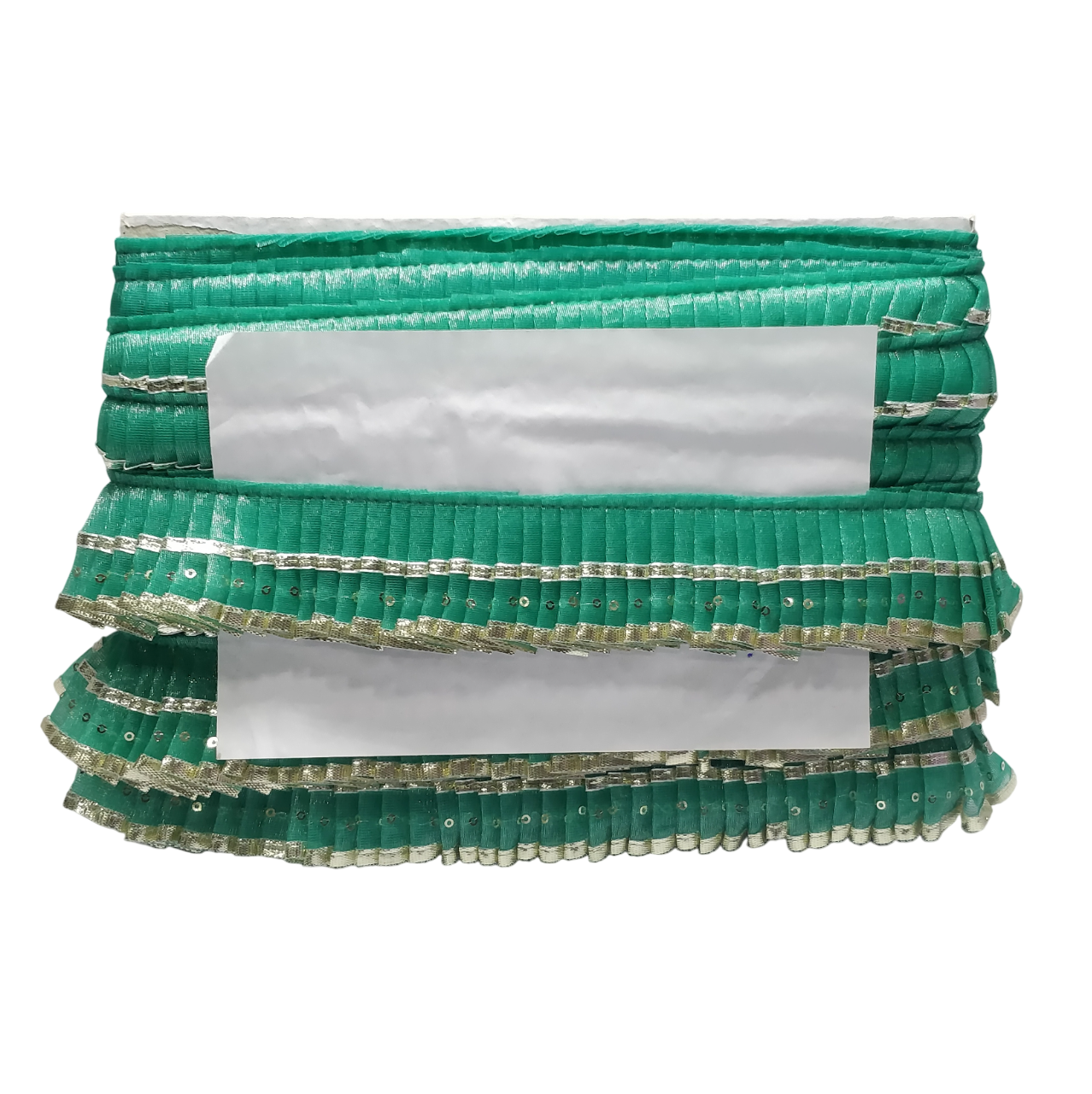Sea Green Silver Gota Frill Lace Border For Ghagra Only At Woven Lace & Border Reatilers and Manufactures In Surat