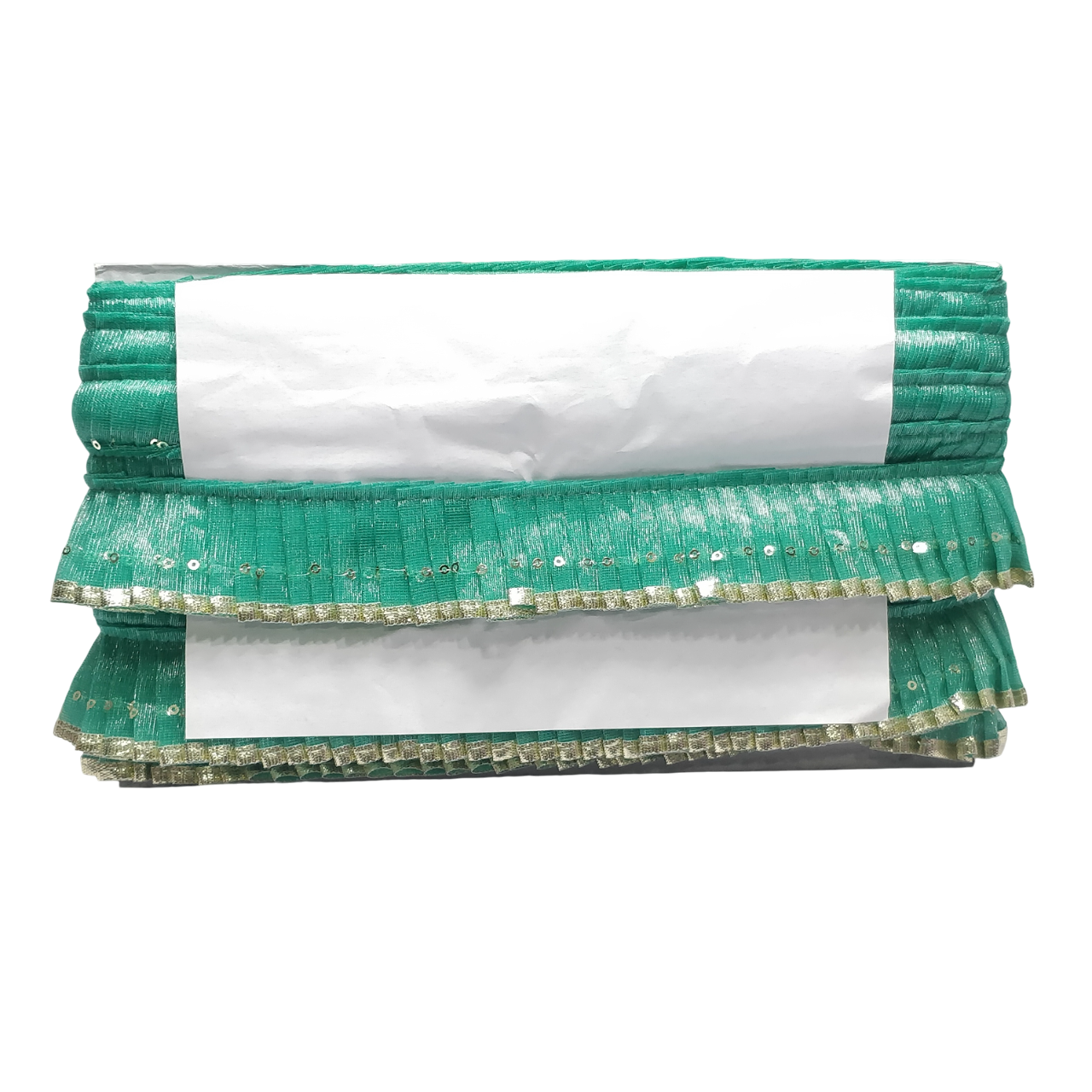 Sea Green Silver Gota Frill Lace For Poshak Decoration Only At Woven Lace & Border Reatilers and Manufactures In Surat