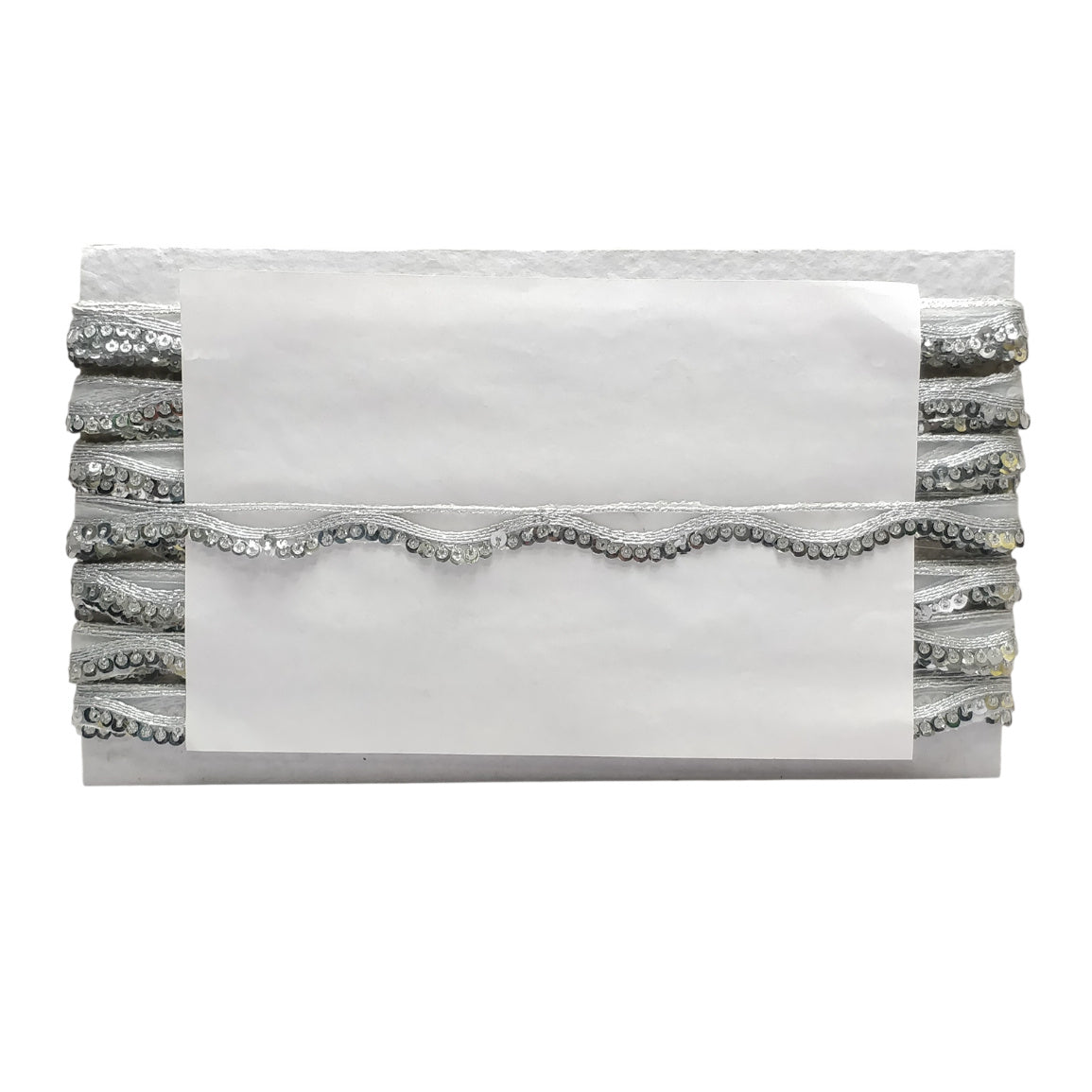 Kurlz 1/2 Exclusive Metallic Dori with Glitter Sequins Pankhi Embroidery Lace for Dupatta Piping, Designer Blouse, Lehenga, Kurtis | Size: 9 yards