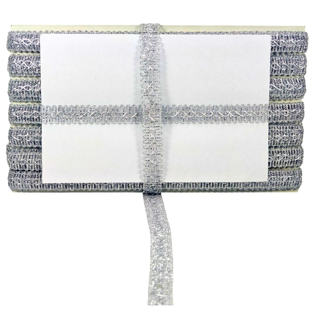 White clutch with gray textured border on a white background