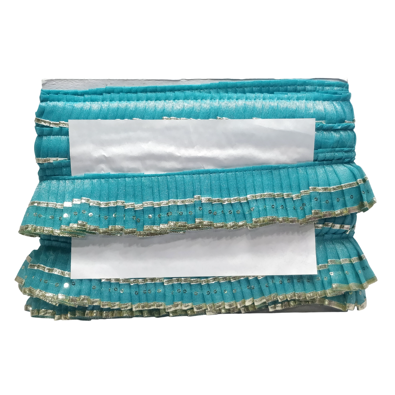Sky Blue Silver Gota Frill Lace Border For Ghagra Only At Woven Lace & Border Reatilers and Manufactures In Surat