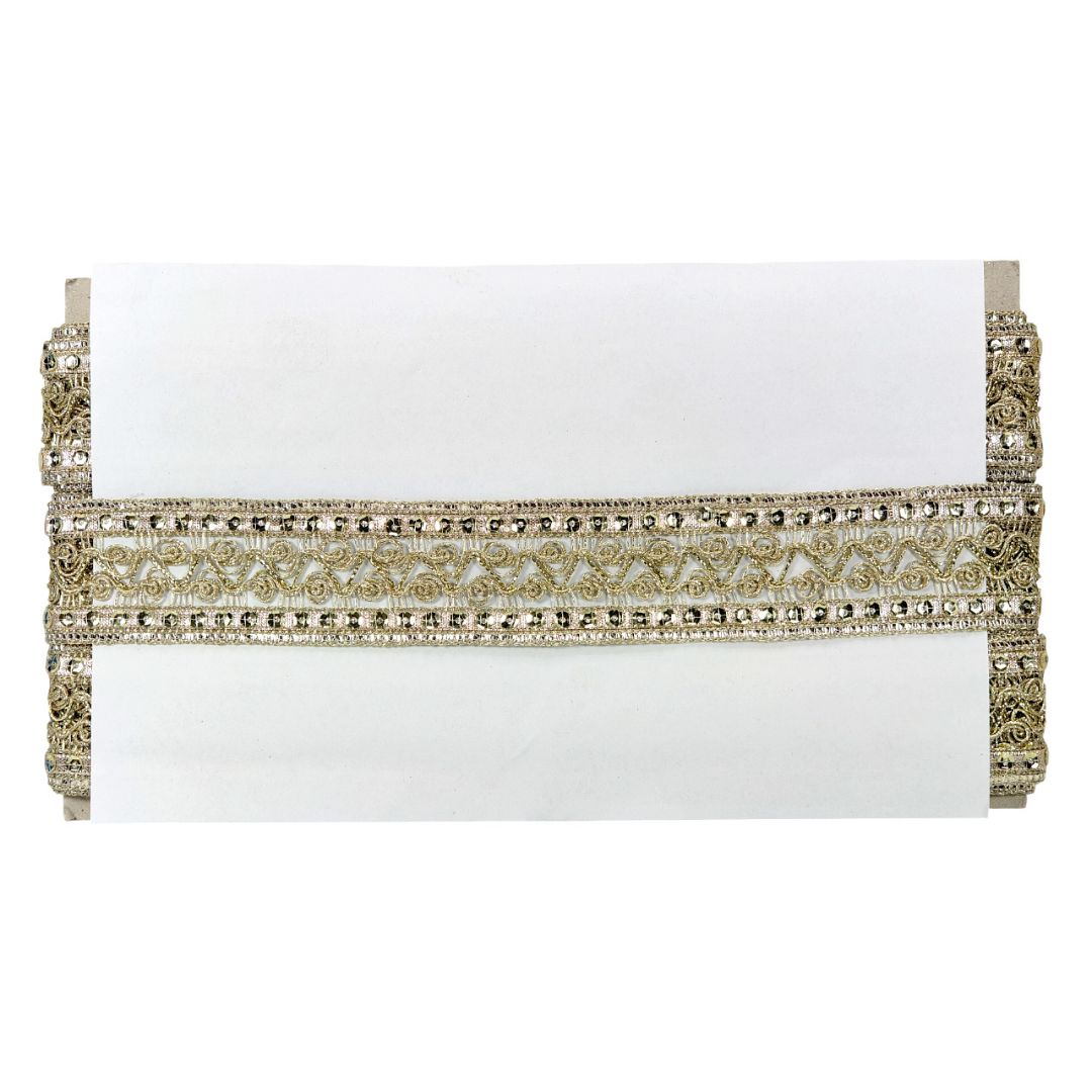 Decorative headboard with intricate gold patterns on a white background