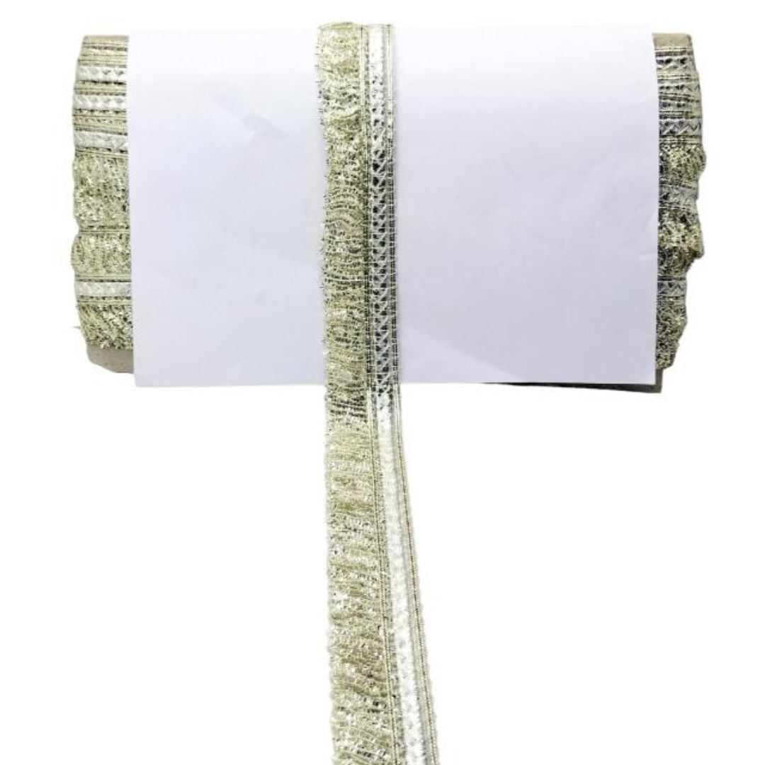 Decorative ribbon with textured pattern on a white background