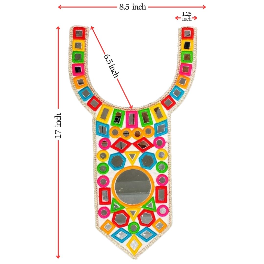 White Round Mirror Kurti Neck Design Only At Woven Lace & Border Wholsaler and Manufactures In Surat