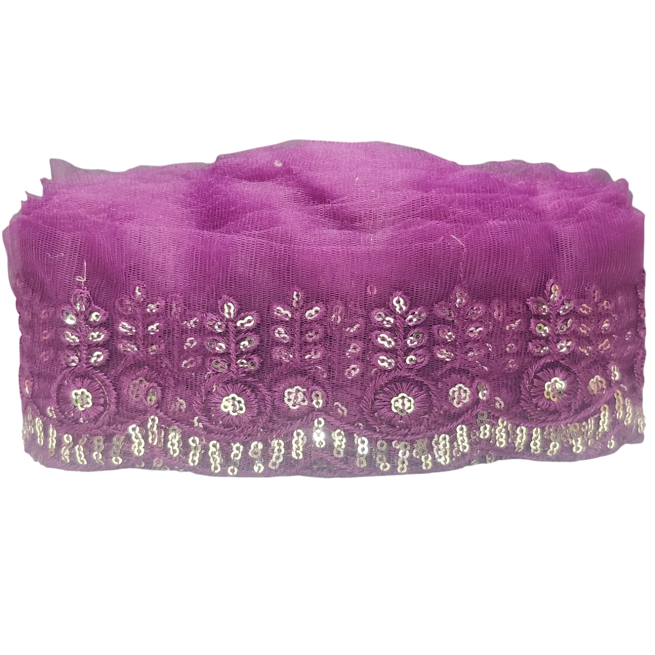 Wine Embroidered Organza Lace For Dresses Decoration Only At Woven Lace & Border Reatilers and Manufactures In Surat