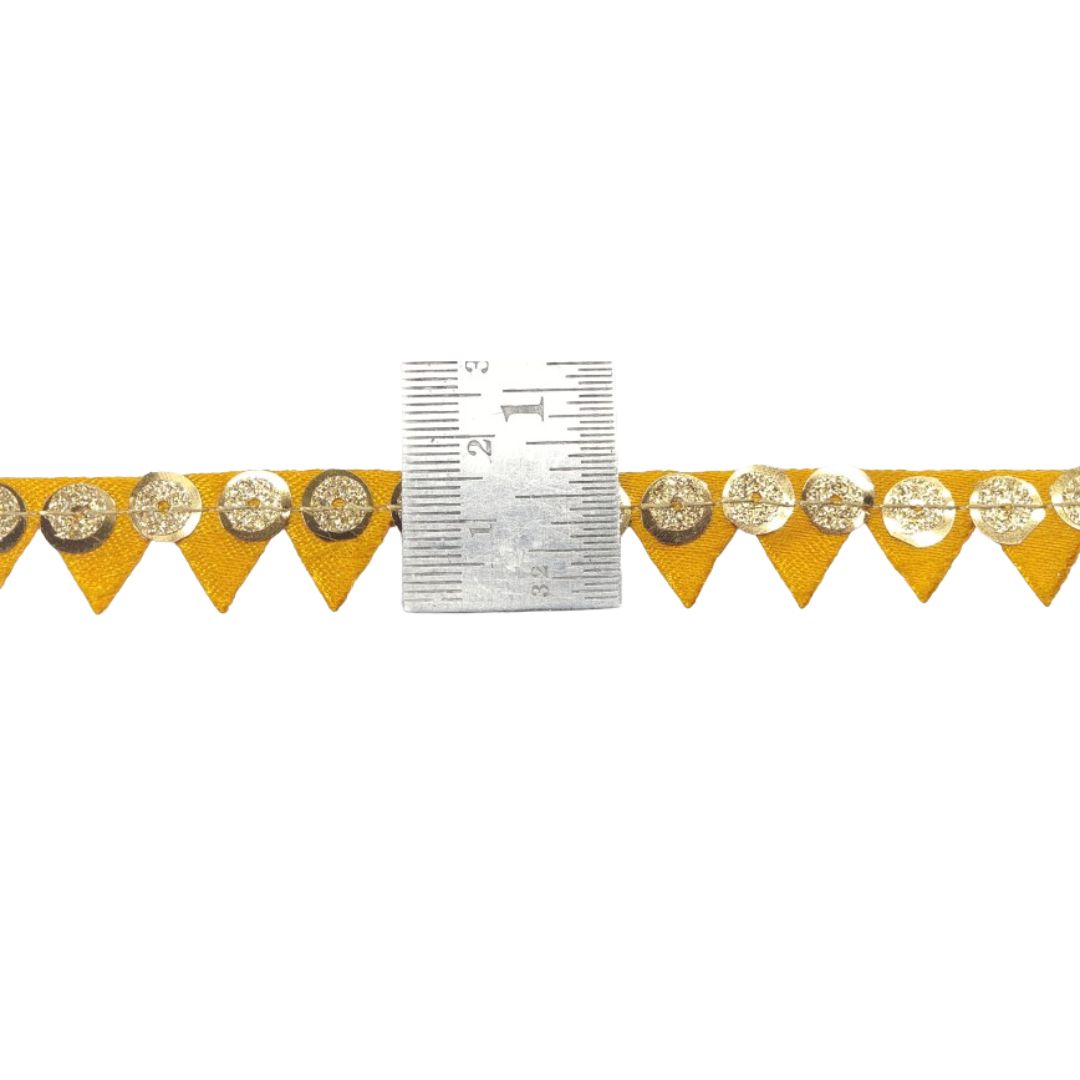 Decorative banner with gold and silver elements on a white background