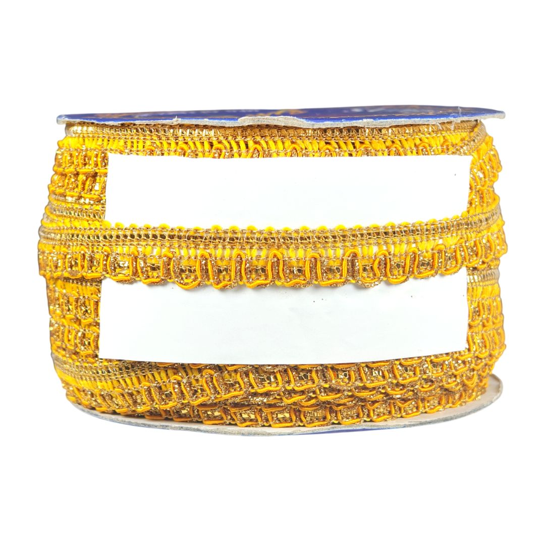 Yellow beaded bracelet on a white background