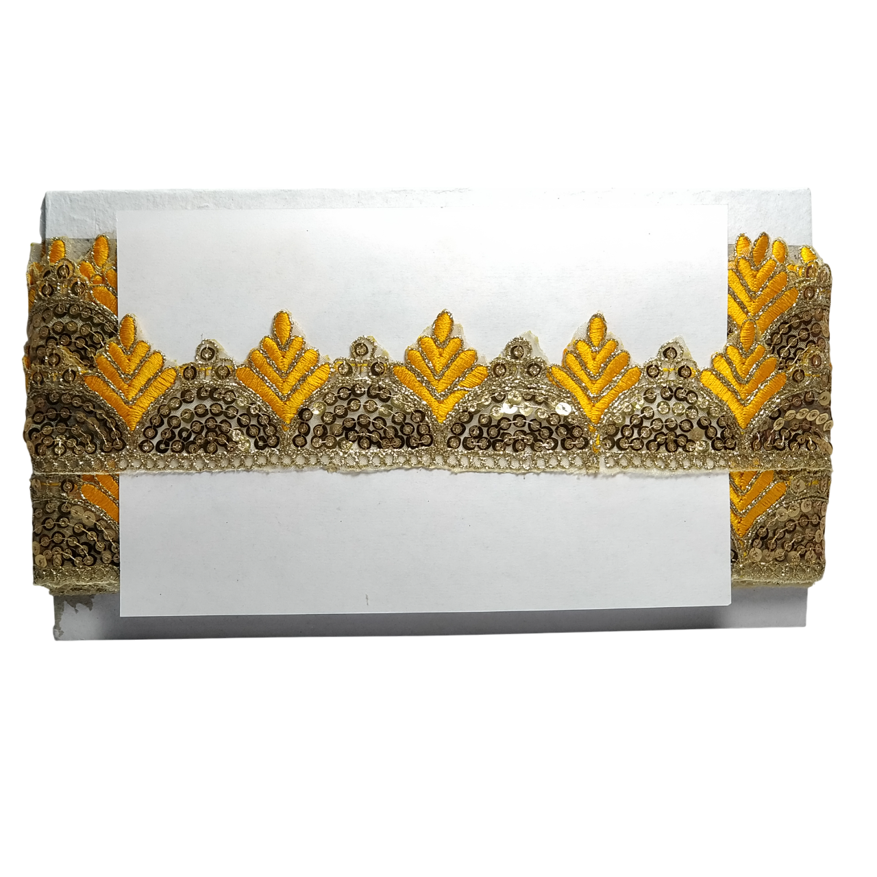Yellow Gota Patti Embroidery Trim Border For Craftwork Only At Woven Lace & Border Reatilers and Manufactures In Surat