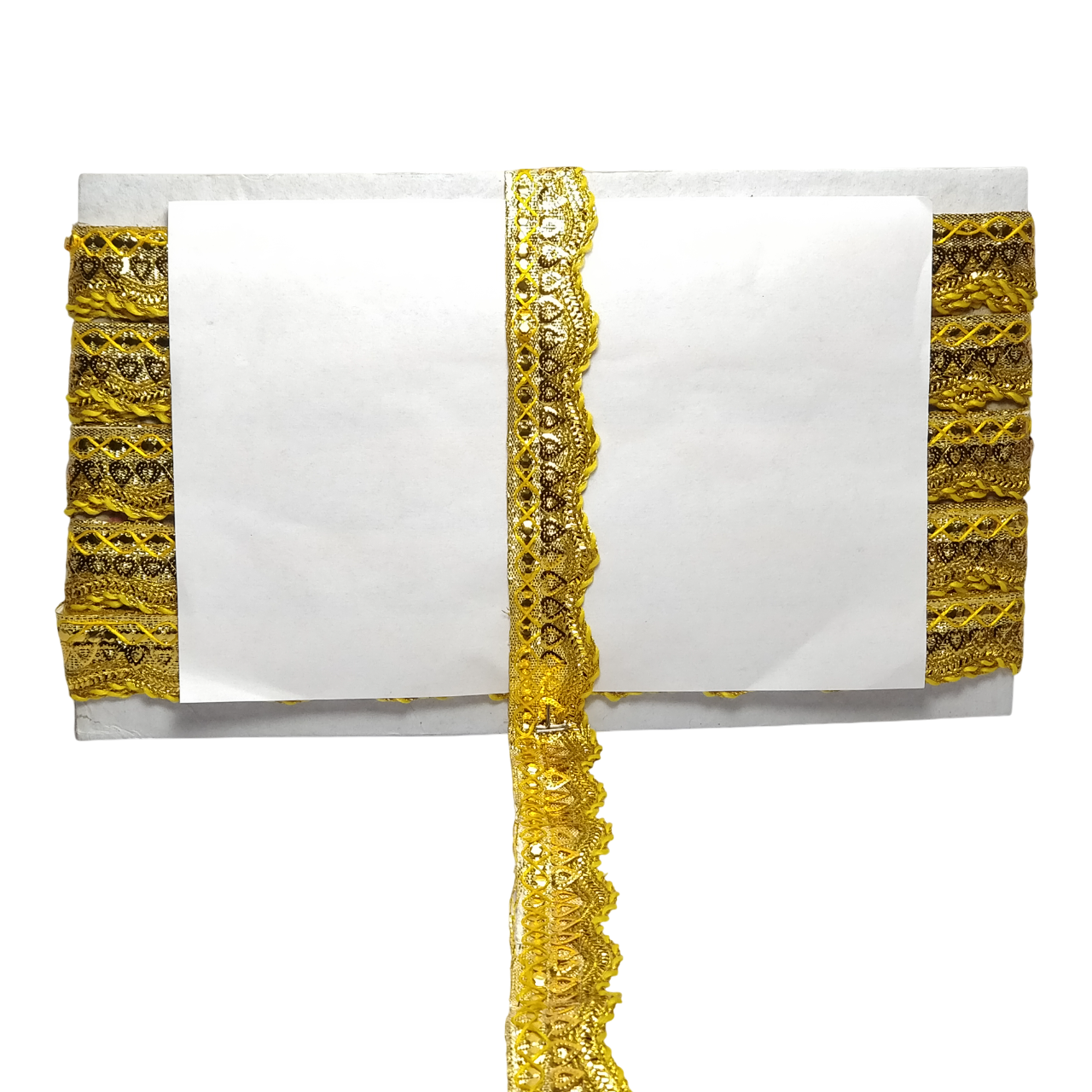 Yellow Gota Sequins Heart Shape Border For Saree And Dress Decoration Only At Woven Lace & Border Reatilers and Manufactures In Surat
