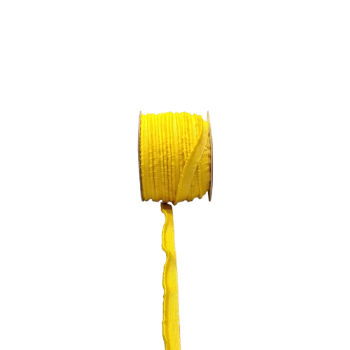 Yellow Narrow Piping Lace For Fashion Accessories and Saree Dress Only At Woven Lace & Border Reatilers and Manufactures In Surat