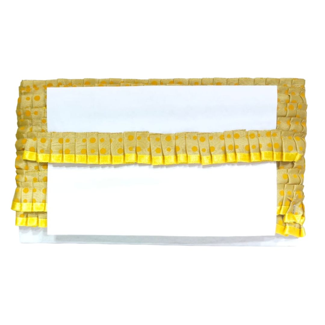 Kurlz Exclusive Polka Printed & Satin Ribbon with Chiku Color Satin Silk Frill For Laddo Gopal Poshak, Crafts, Sarees, Lehenga, Suits | Size: 9 Yards