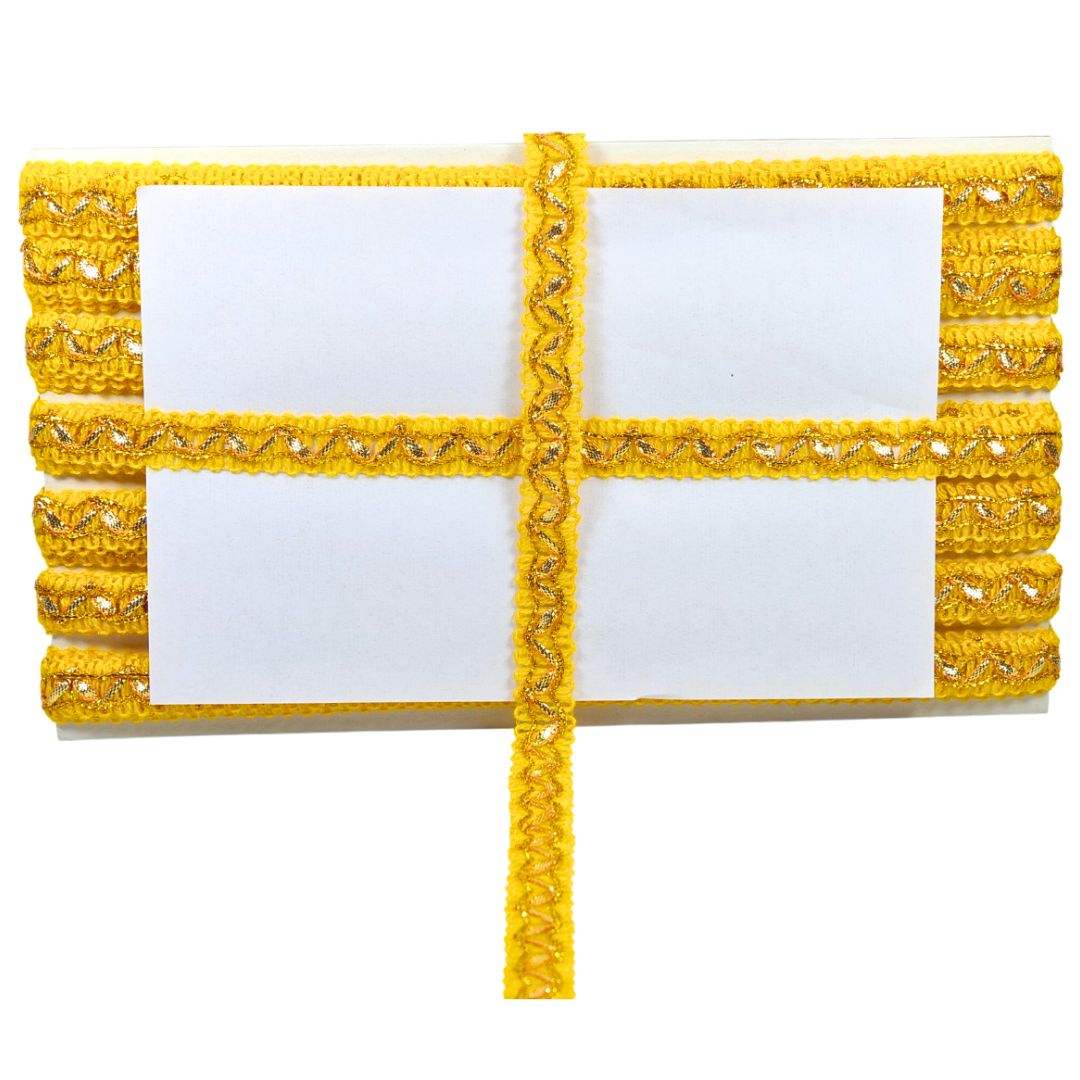 Set of white cards with yellow decorative borders on a white background